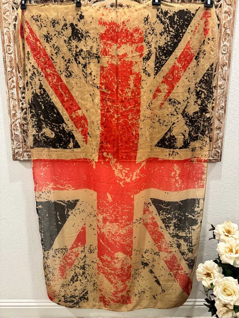 Distressed Union Jack British Flag, Large Lightweight Versatile Scarf or Wrap